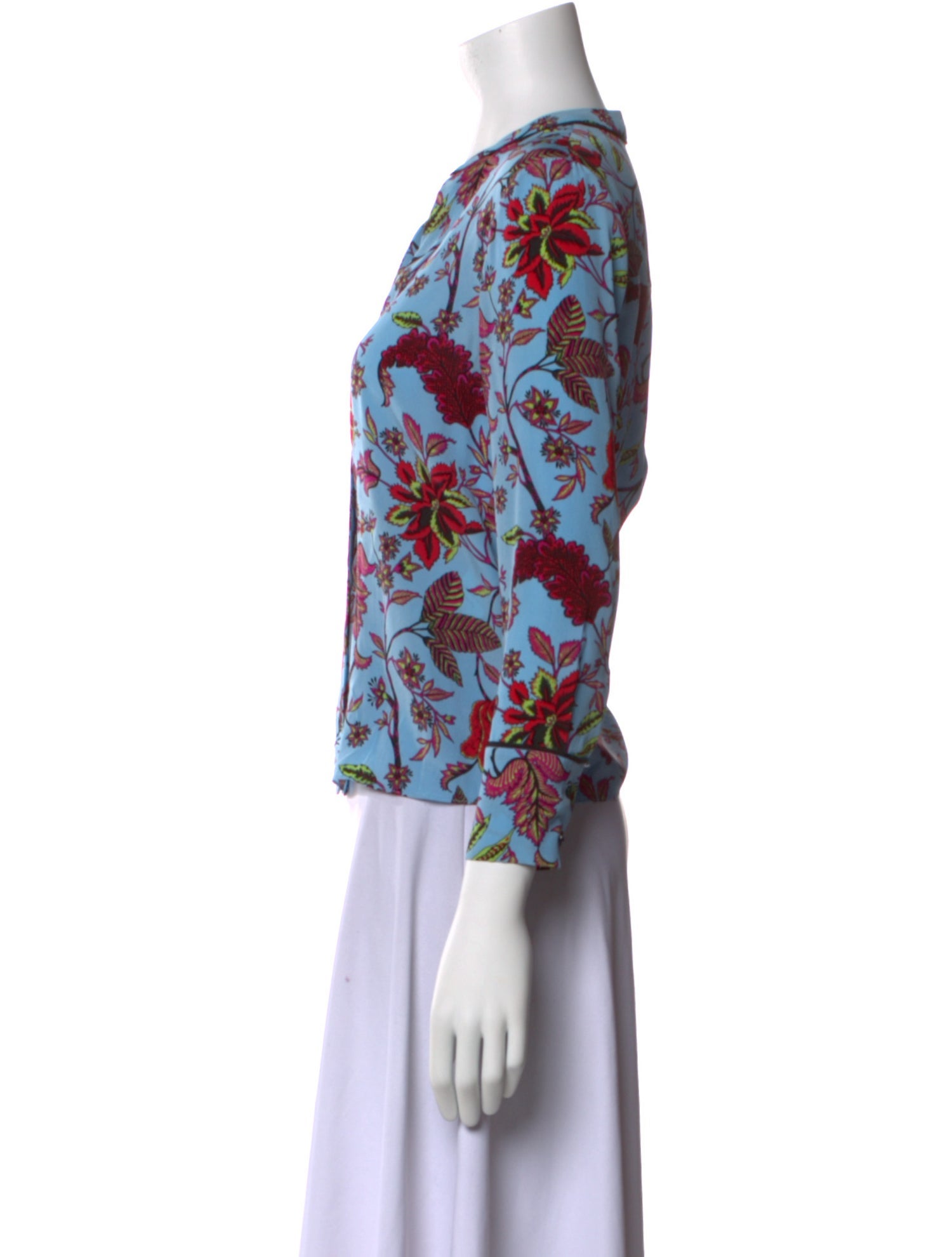 Diane von Furstenberg Silk Floral Print Blouse