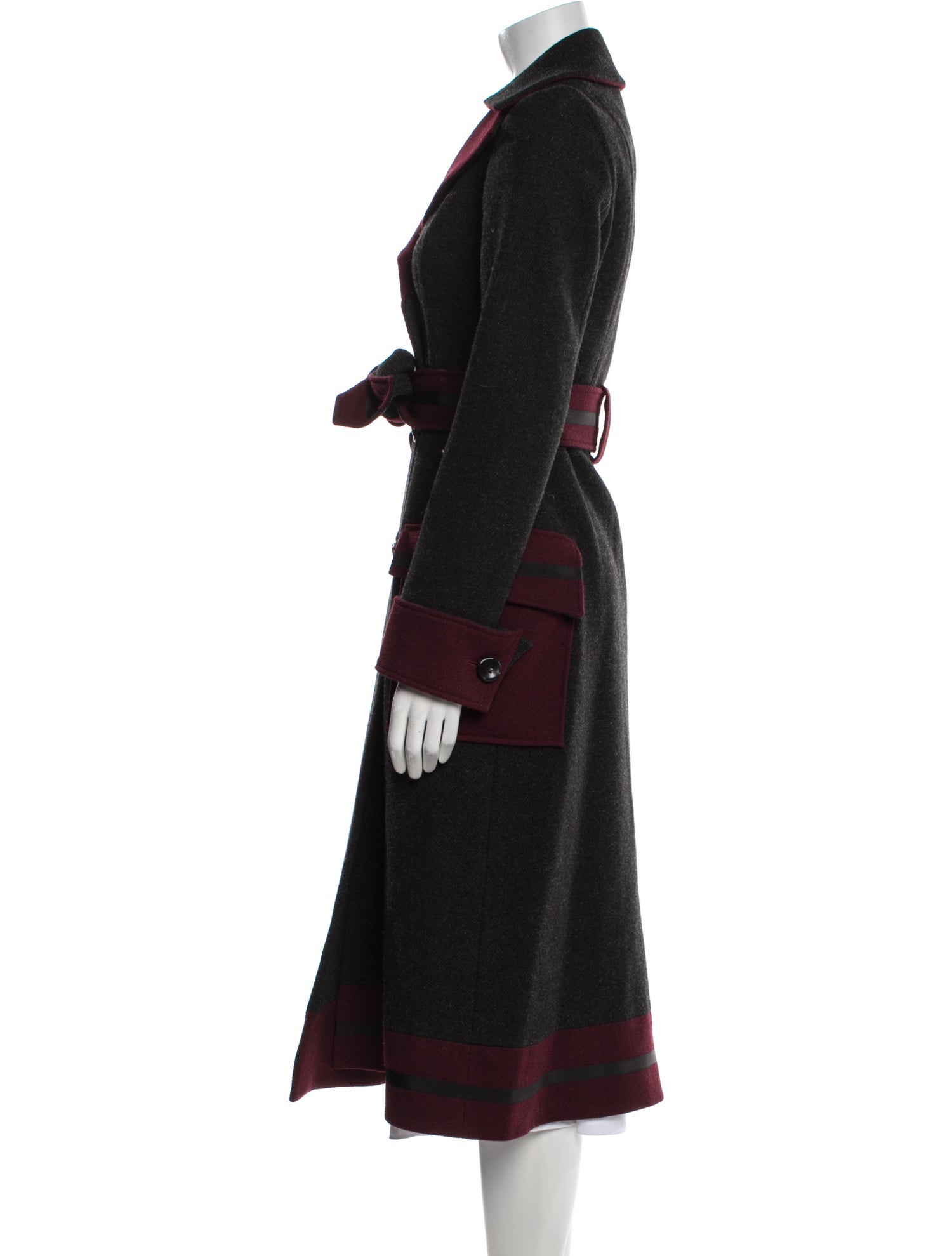 Diane von Furstenberg Wool Colorblock Pattern Coat