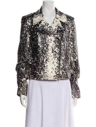 Diane von Furstenberg Leather Printed Jacket