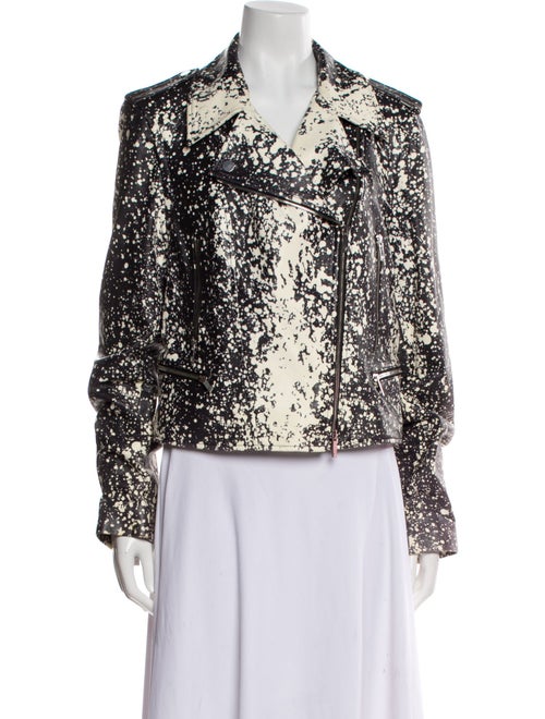 Diane von Furstenberg Leather Printed Jacket