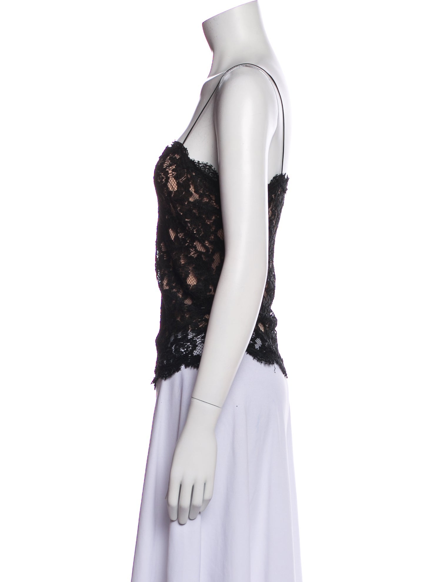 Diane von Furstenberg Lace Pattern Square Neckline Crop Top