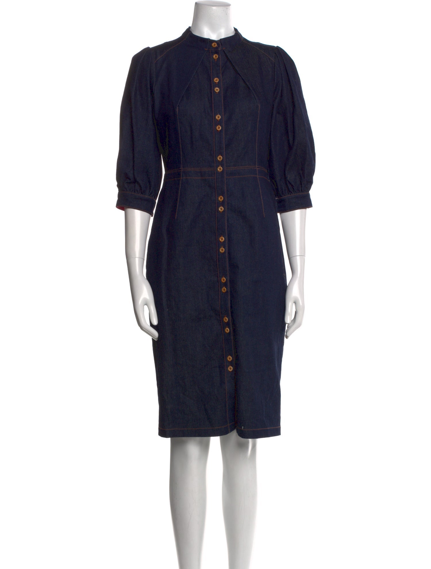 Diane von Furstenberg Mock Neck Knee-Length Dress