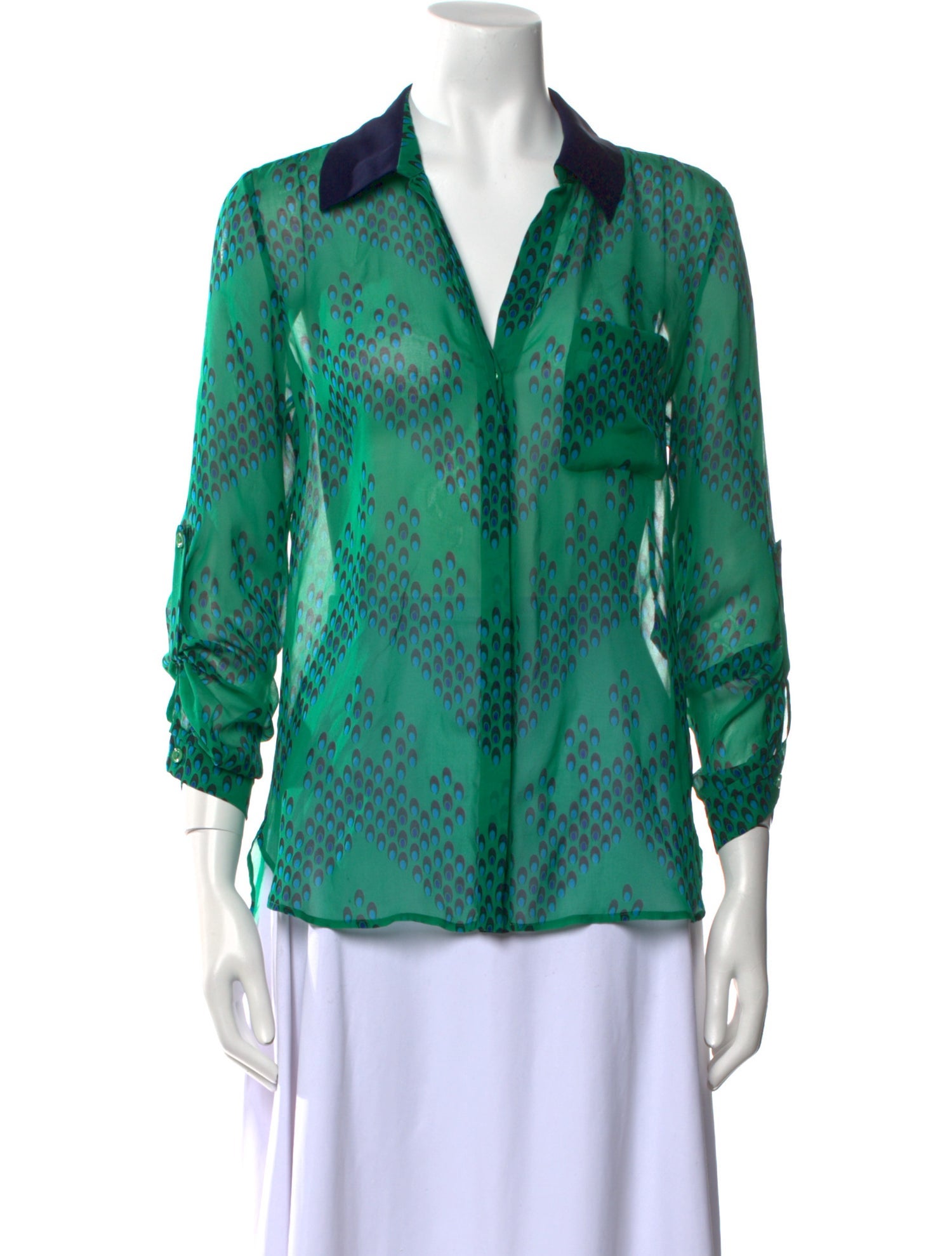 Diane von Furstenberg Silk Animal Print Button-Up Top