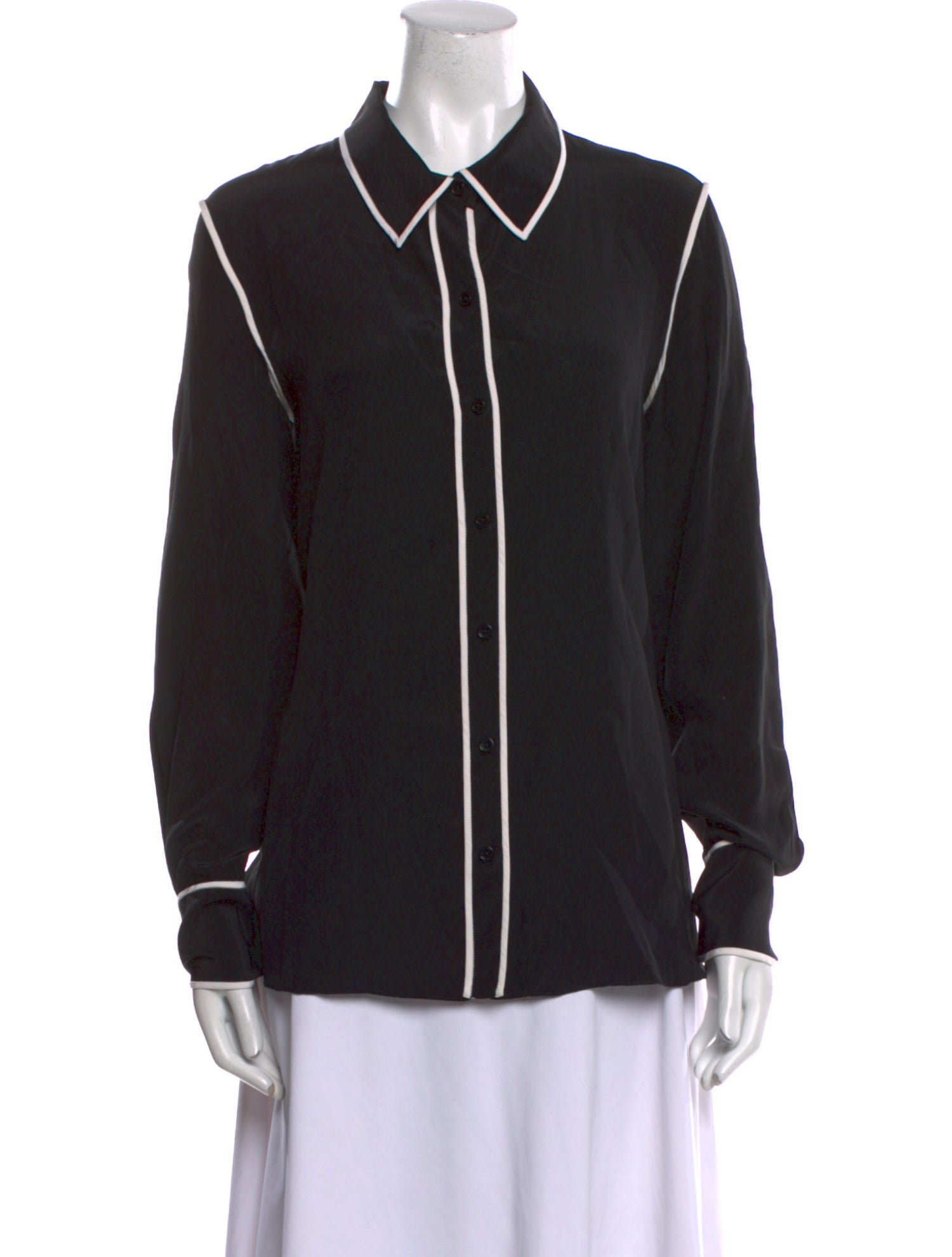 Diane von Furstenberg Long Sleeve Button-Up Top