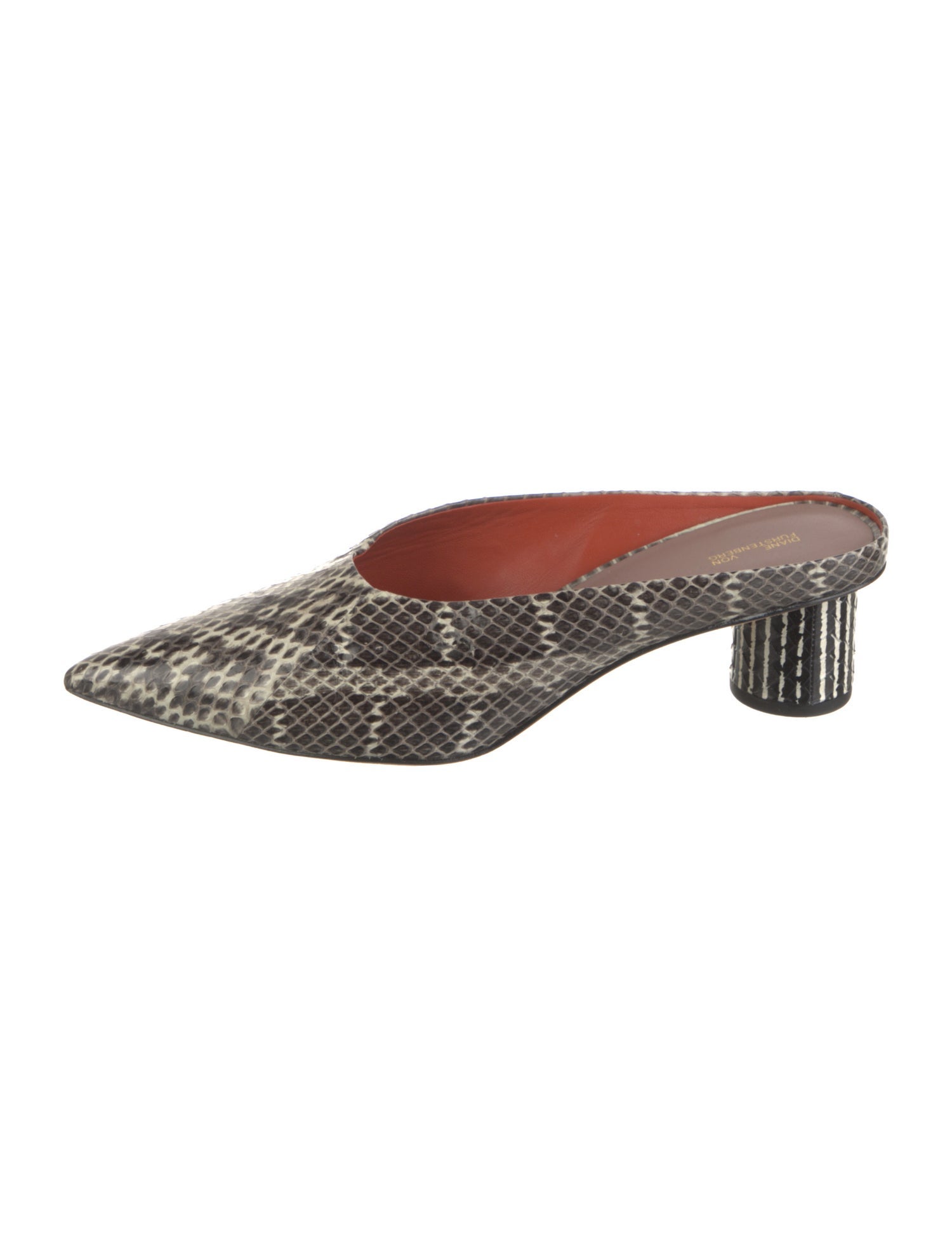 Diane von Furstenberg Python Animal Print Mules