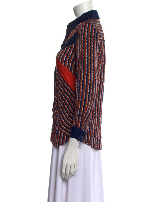 Diane von Furstenberg Silk Striped Button-Up Top
