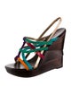 Diane von Furstenberg Leather Colorblock Pattern Slingback Sandals