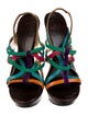 Diane von Furstenberg Leather Colorblock Pattern Slingback Sandals