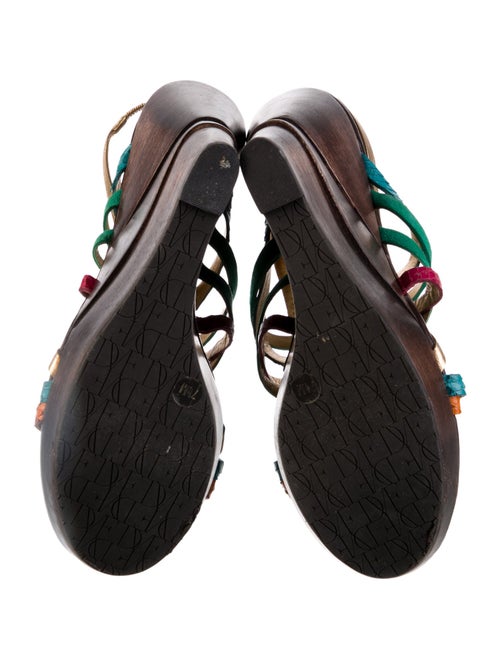 Diane von Furstenberg Leather Colorblock Pattern Slingback Sandals