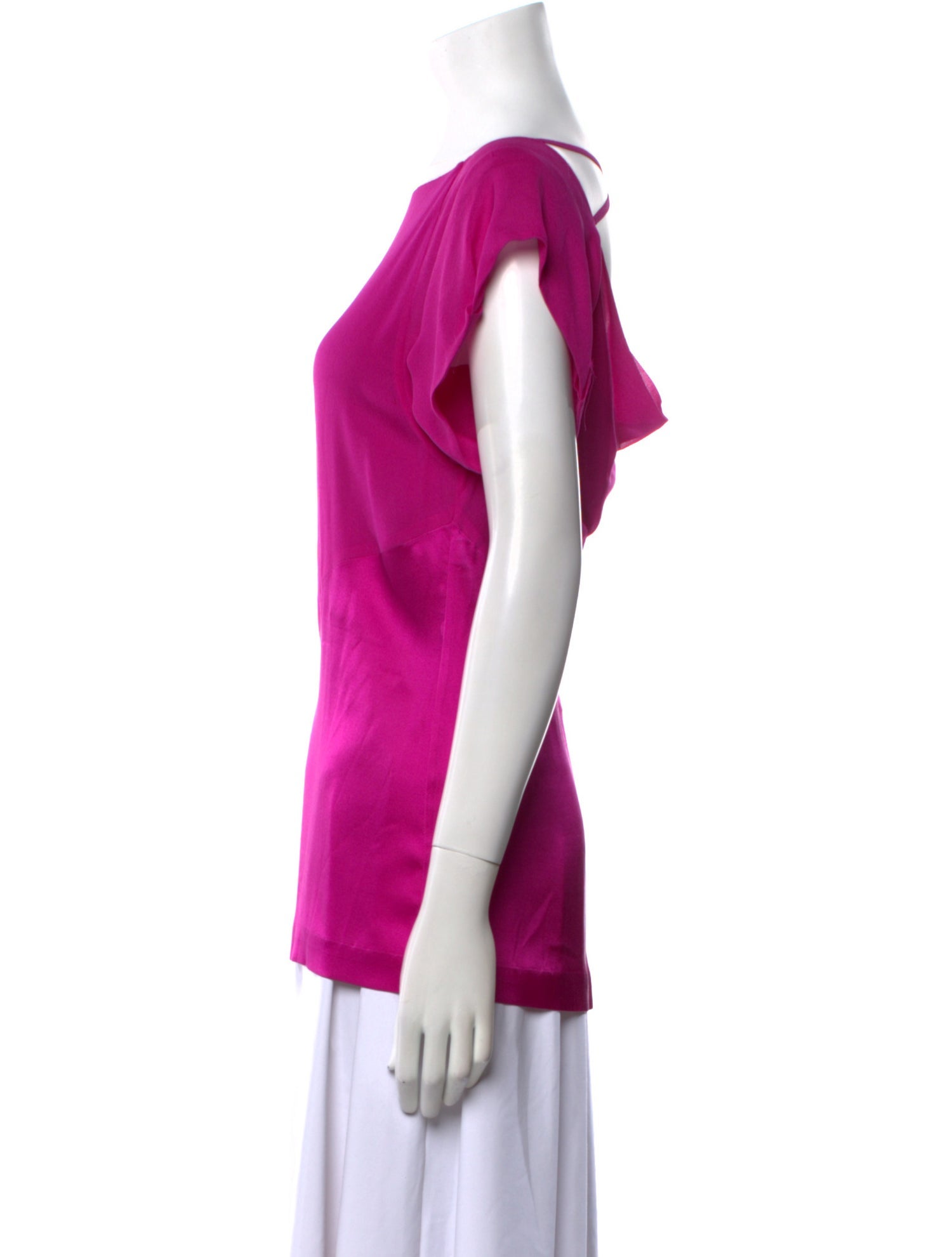 Diane von Furstenberg Silk Bateau Neckline T-Shirt