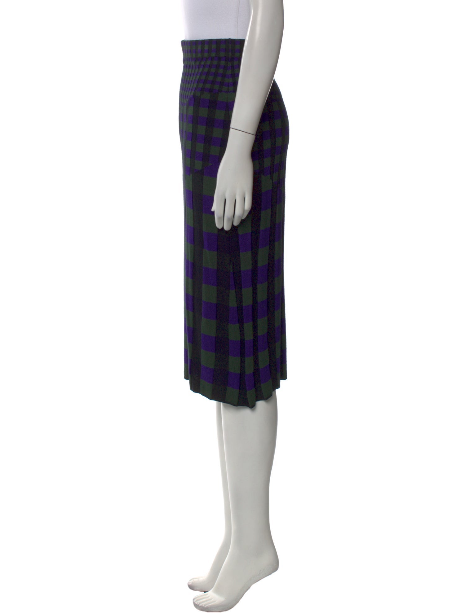 Diane von Furstenberg Plaid Print Knee-Length Skirt