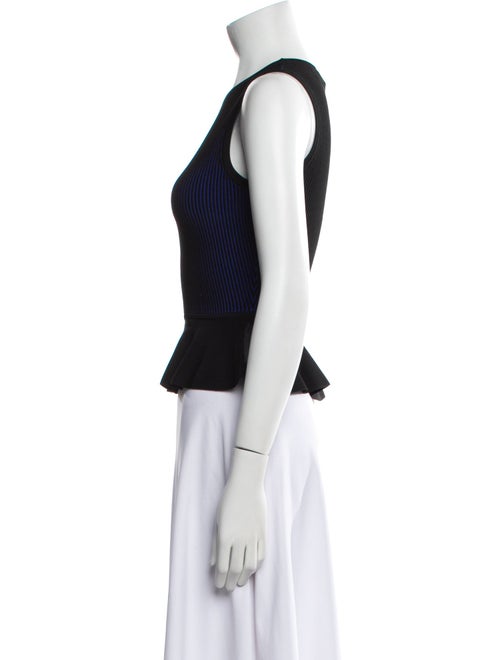 Diane von Furstenberg Striped Crew Neck Crop Top