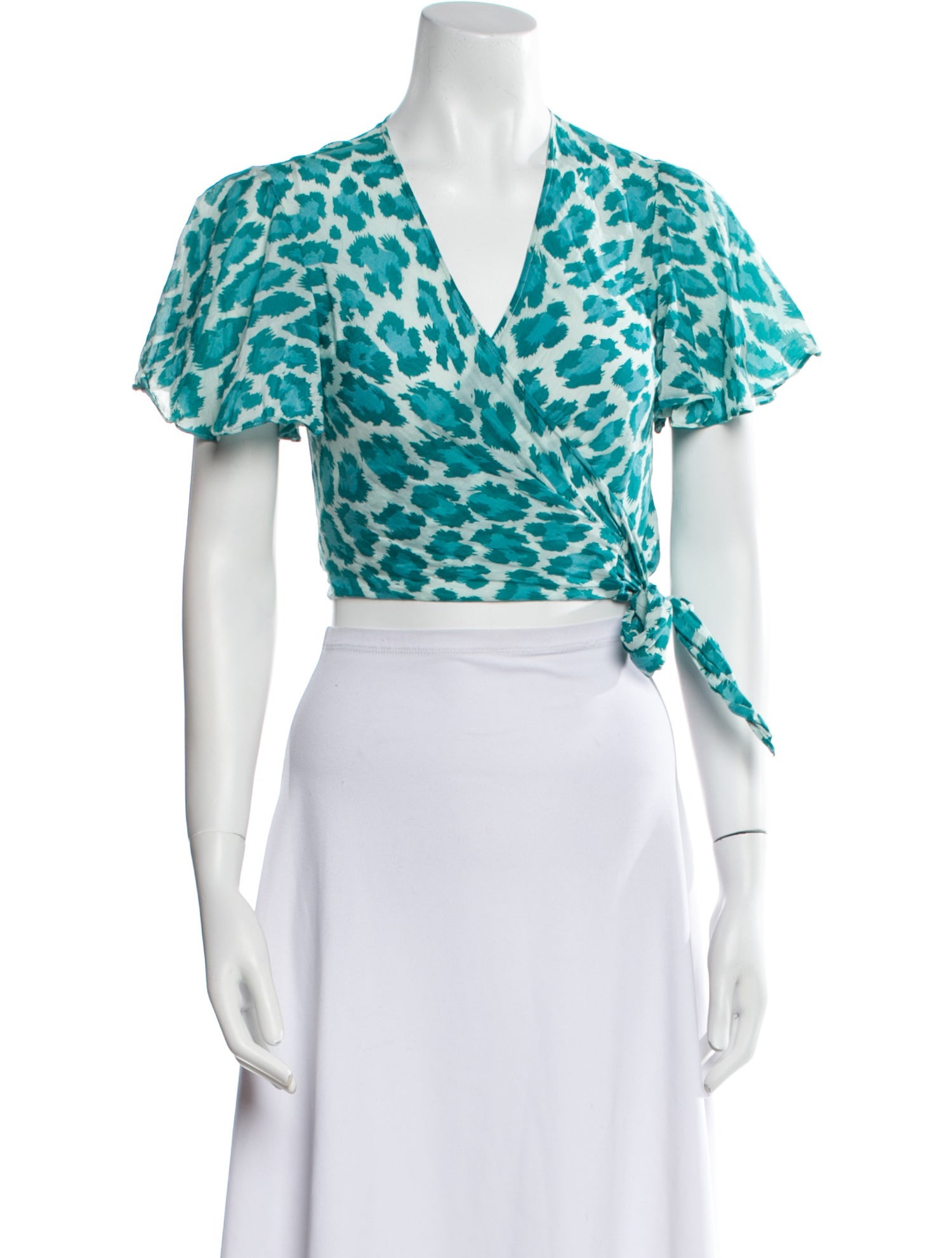 Diane von Furstenberg Silk Animal Print Crop Top