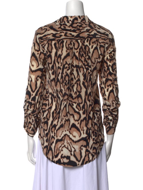 Diane von Furstenberg Silk Animal Print Button-Up Top