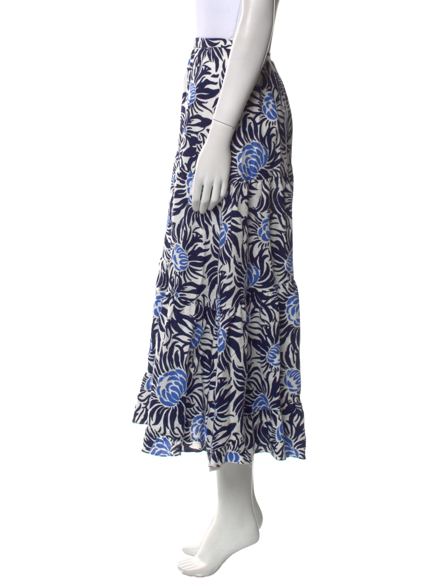 Diane von Furstenberg Floral Print Midi Length Skirt