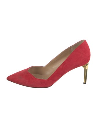 Diane von Furstenberg Suede Leather Trim Embellishment Pumps