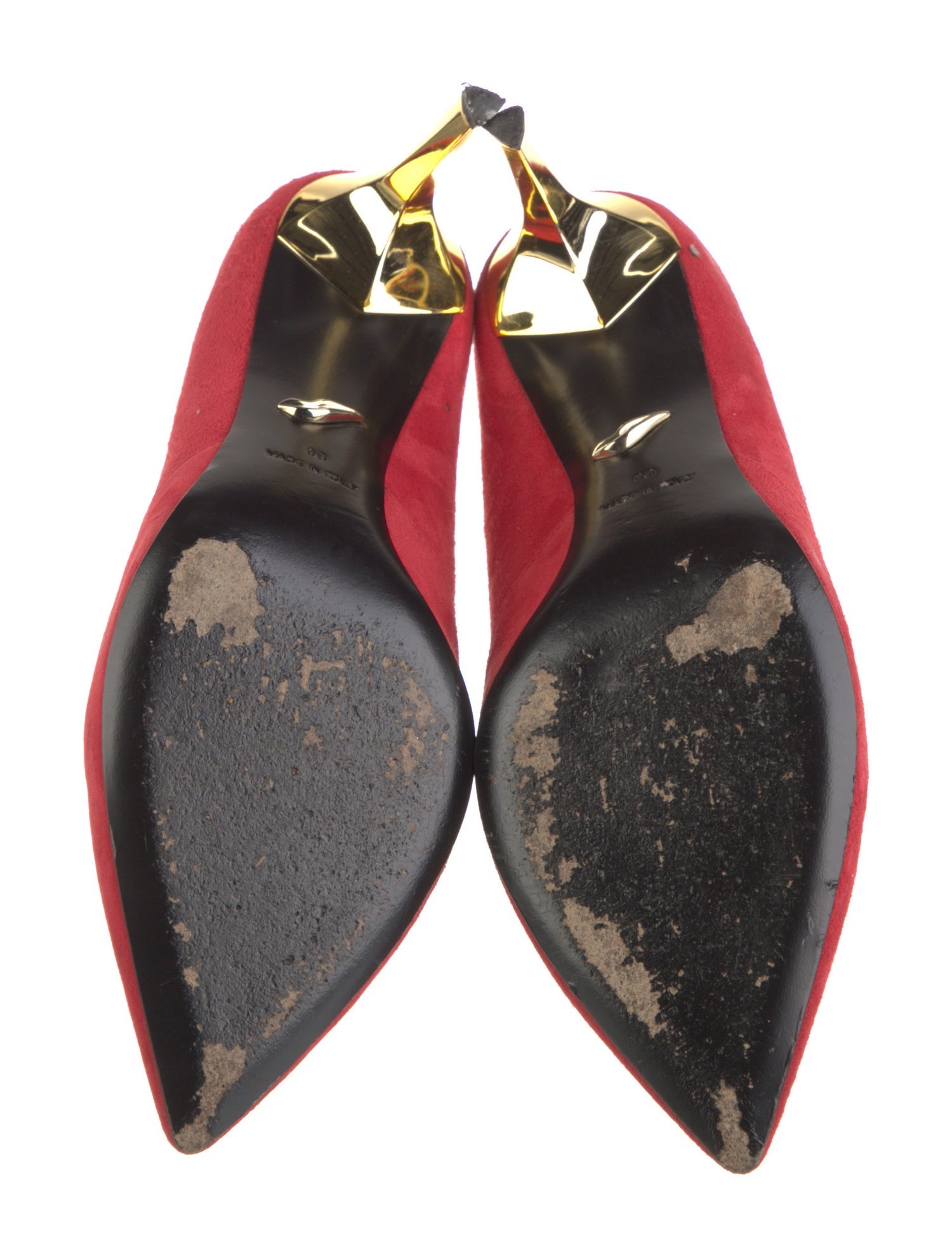 Diane von Furstenberg Suede Leather Trim Embellishment Pumps