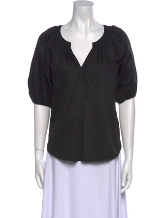 Diane von Furstenberg V-Neck Short Sleeve Blouse