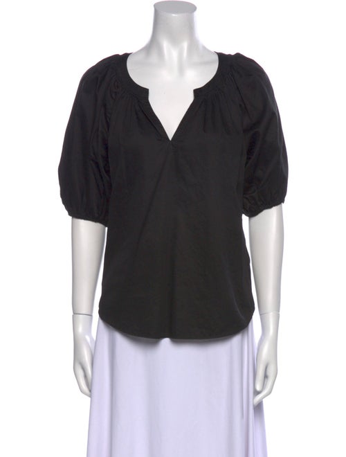 Diane von Furstenberg V-Neck Short Sleeve Blouse