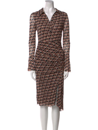 Diane von Furstenberg Printed Midi Length Dress
