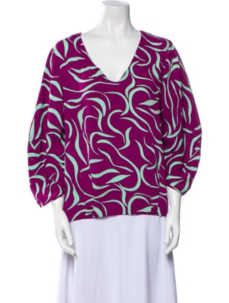 Diane von Furstenberg Silk Printed Blouse