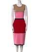 Diane von Furstenberg Colorblock Pattern Midi Length Dress