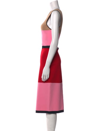 Diane von Furstenberg Colorblock Pattern Midi Length Dress