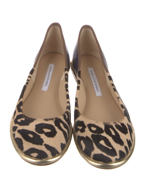 Diane von Furstenberg Ponyhair Animal Print Flats