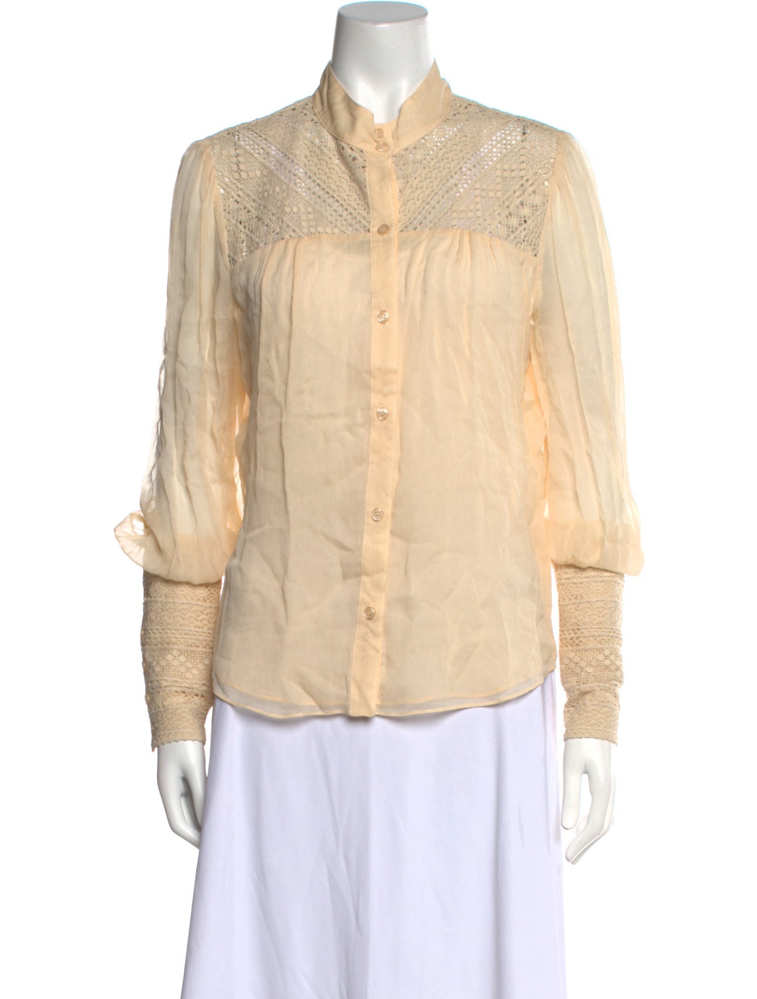 Diane von Furstenberg Silk Long Sleeve Button-Up Top