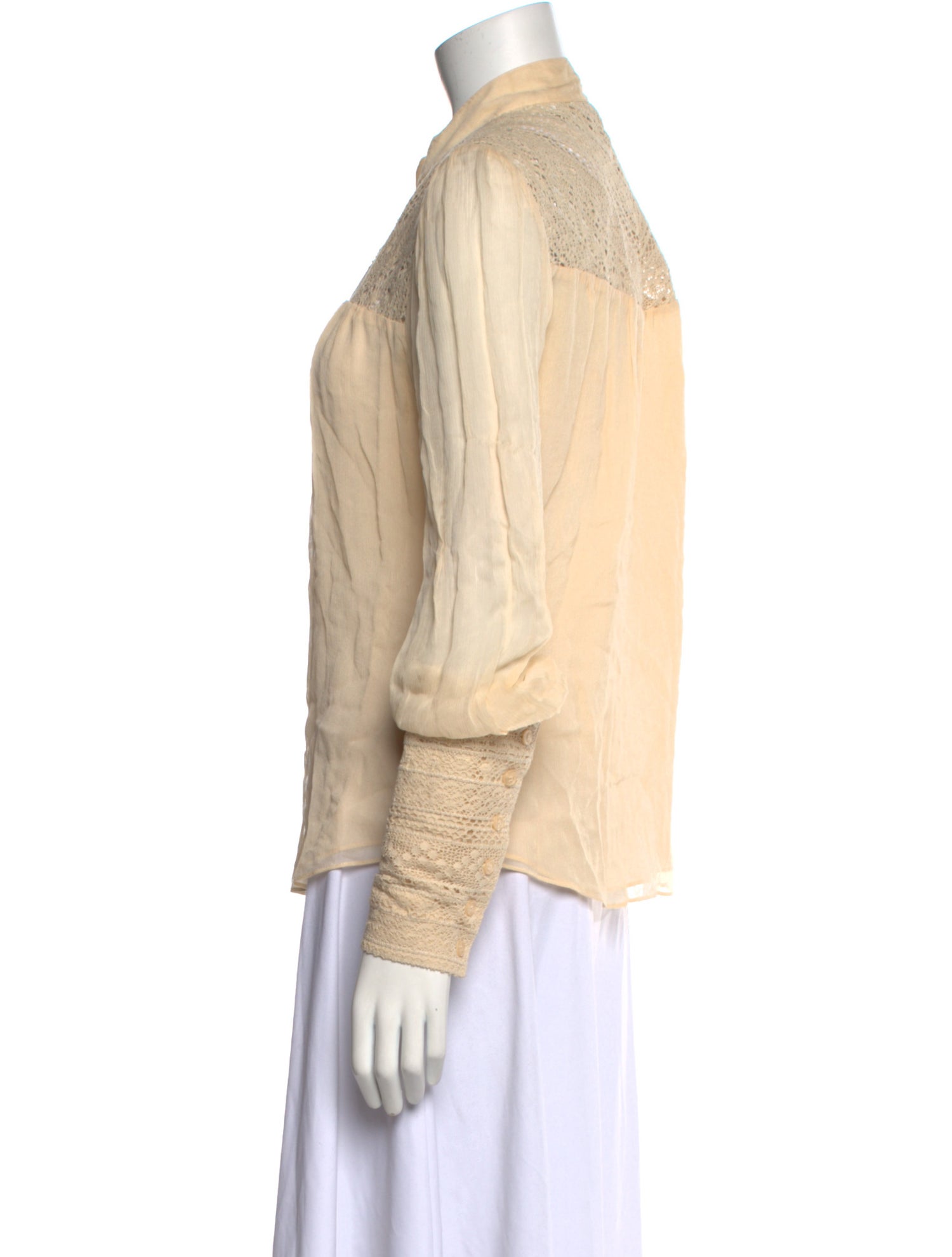 Diane von Furstenberg Silk Long Sleeve Button-Up Top