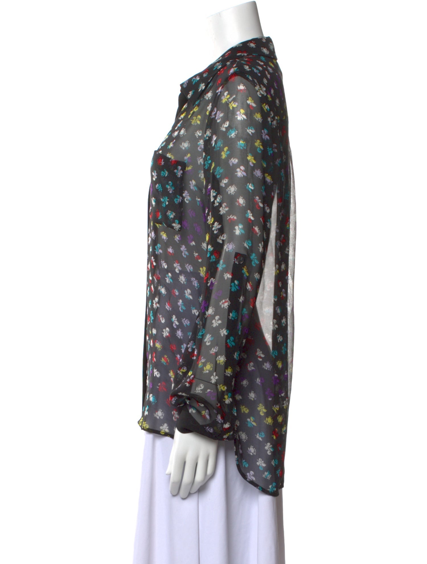 Diane von Furstenberg Printed Long Sleeve Blouse