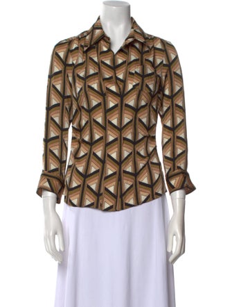 Diane von Furstenberg Silk Printed Button-Up Top