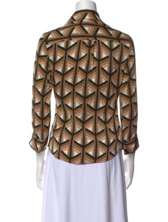 Diane von Furstenberg Silk Printed Button-Up Top
