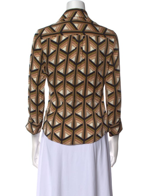 Diane von Furstenberg Silk Printed Button-Up Top