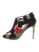 Diane von Furstenberg Suede Animal Print T-Strap Pumps
