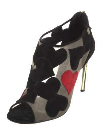 Diane von Furstenberg Suede Animal Print T-Strap Pumps
