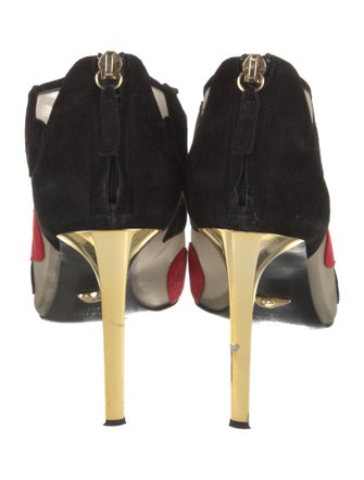 Diane von Furstenberg Suede Animal Print T-Strap Pumps