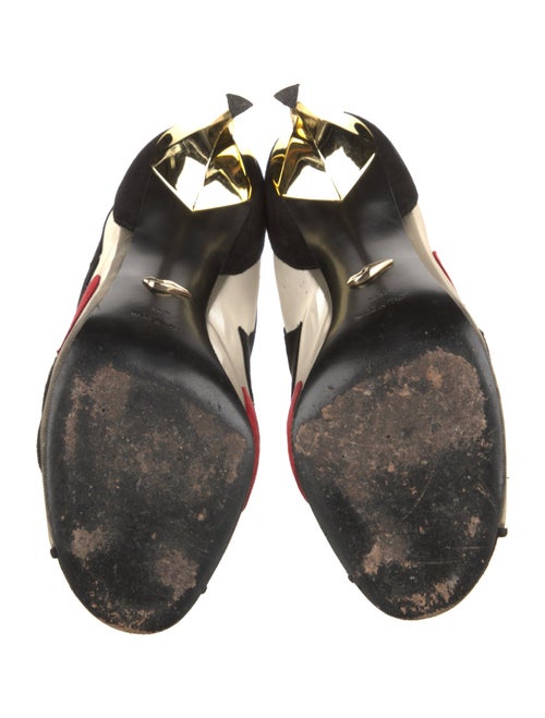 Diane von Furstenberg Suede Animal Print T-Strap Pumps