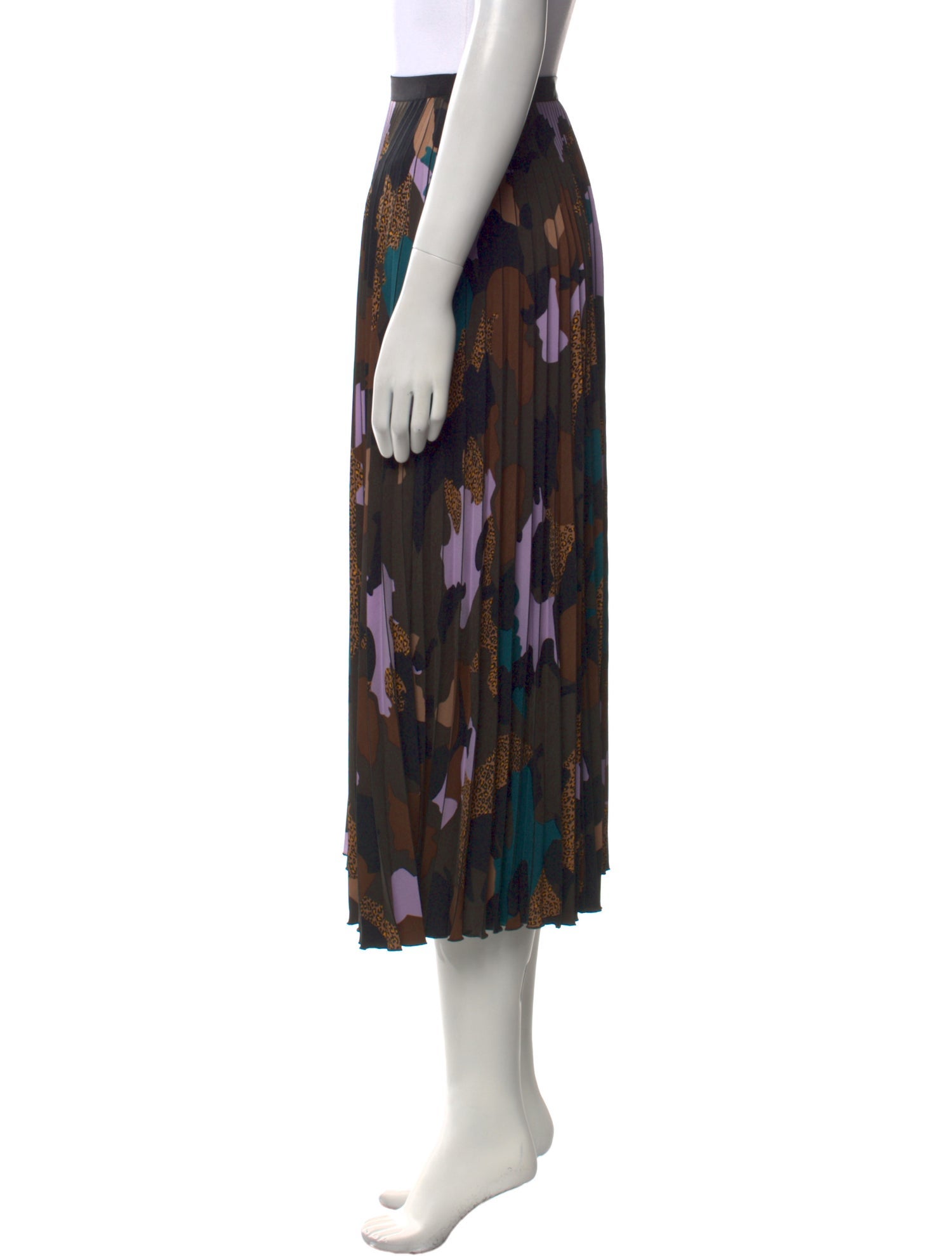 Diane von Furstenberg Camouflage Print Midi Length Skirt