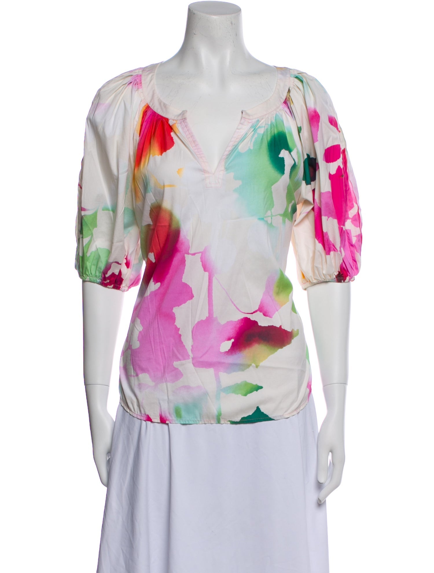 Diane von Furstenberg Printed V-Neck Top