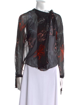 Diane von Furstenberg Silk Floral Print Blouse
