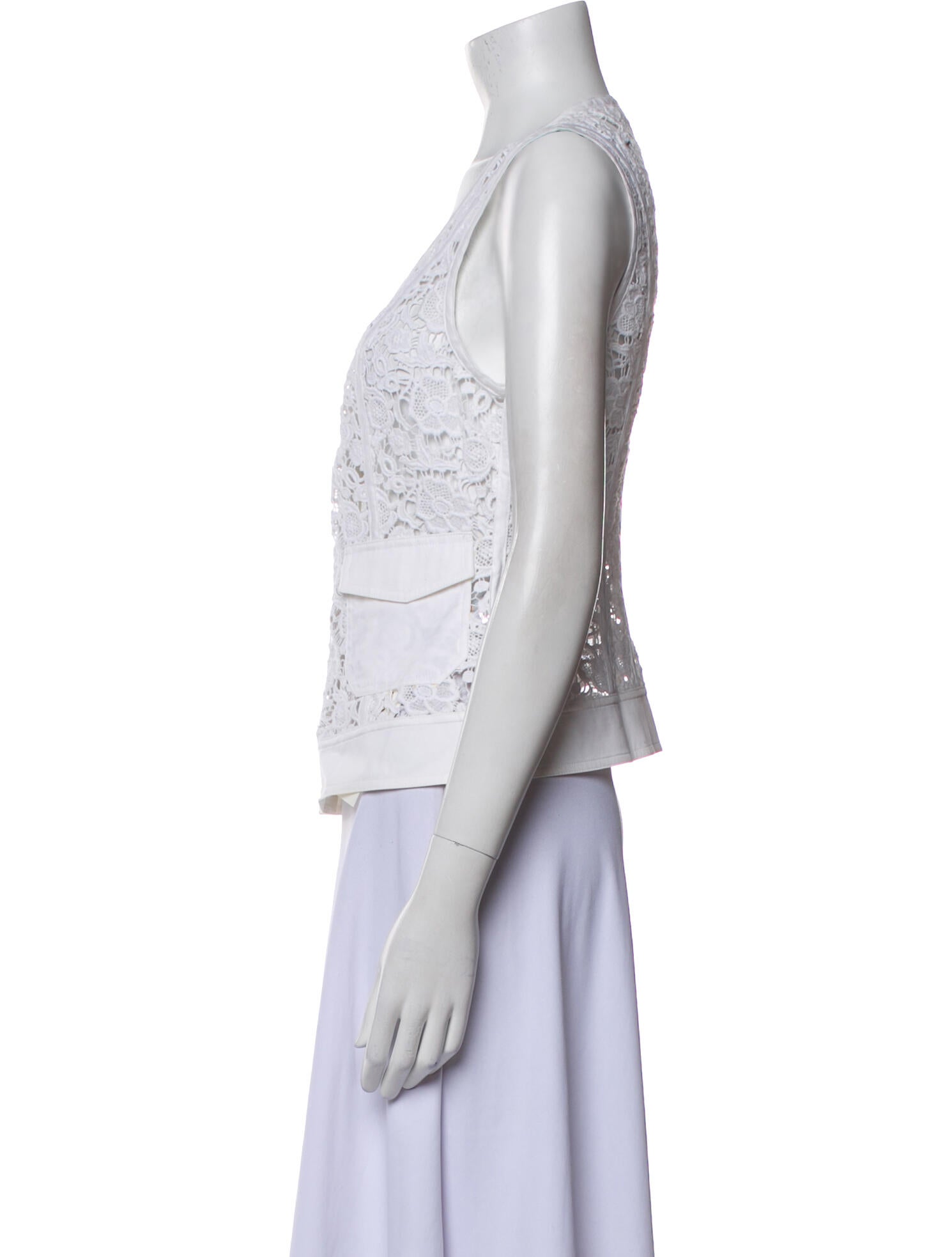 Diane von Furstenberg Silk Lace Pattern Vest