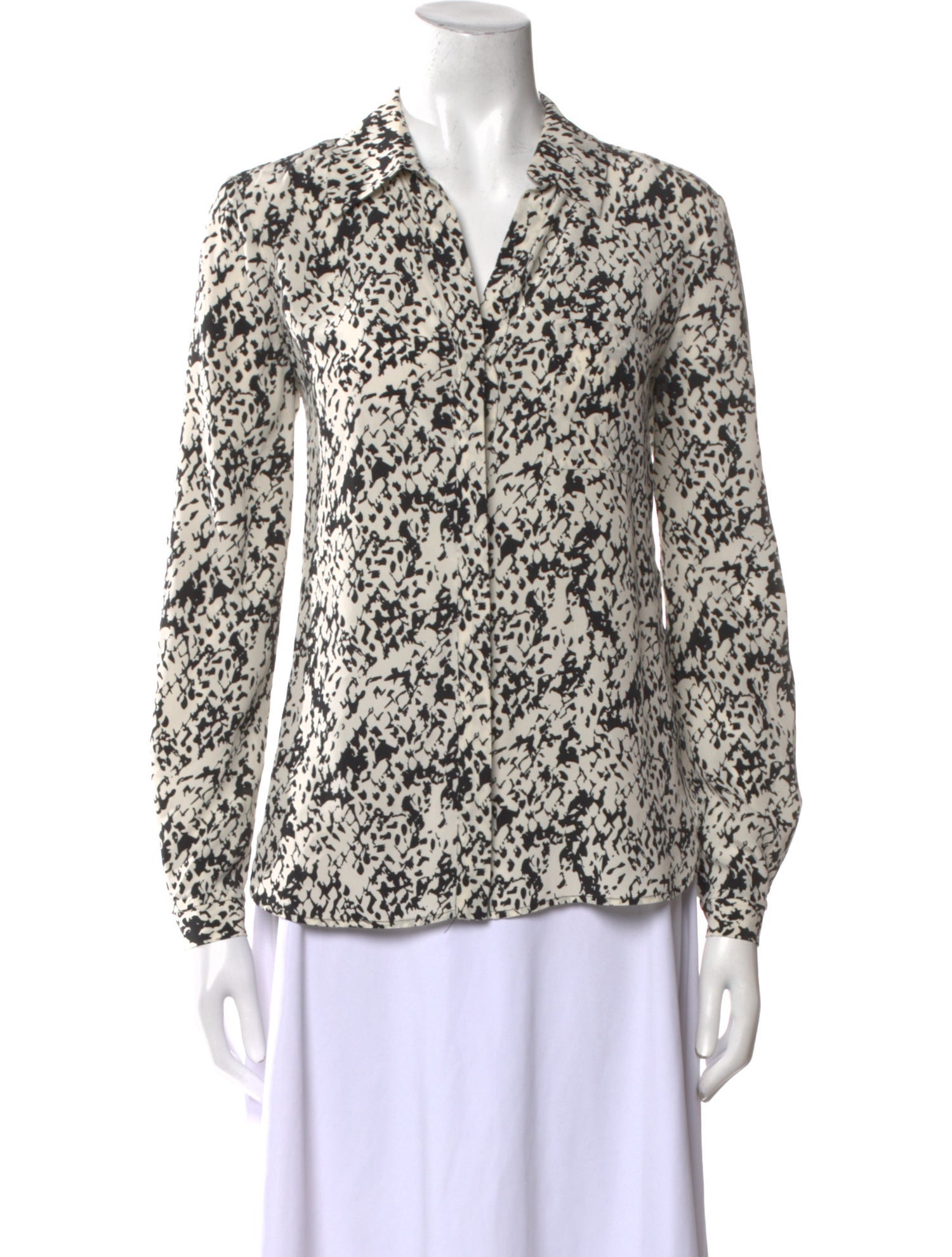 Diane von Furstenberg Silk Printed Button-Up Top