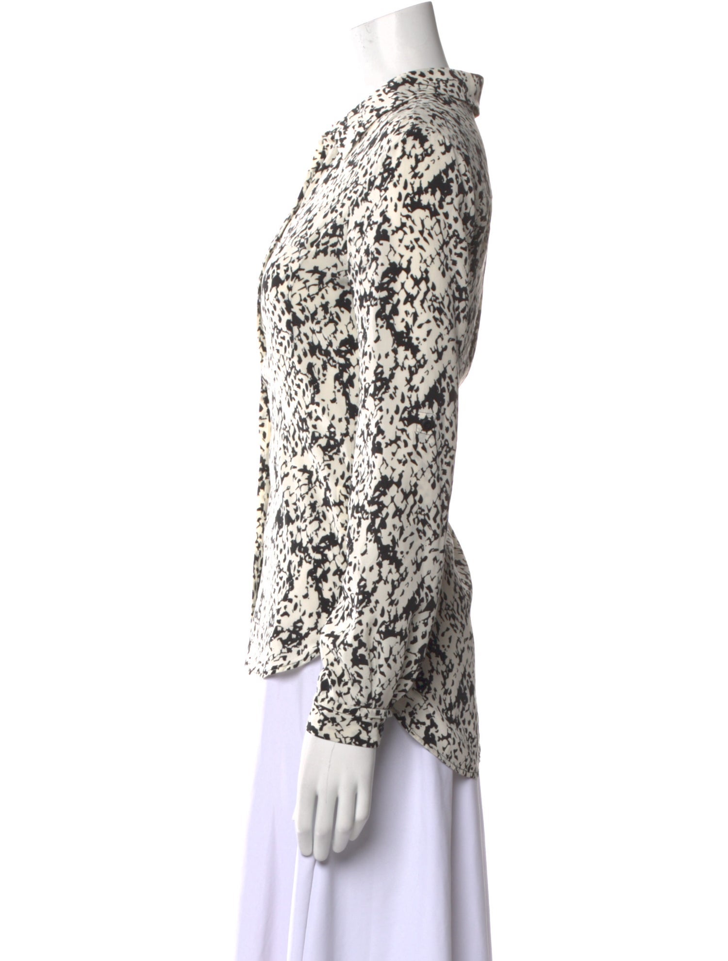 Diane von Furstenberg Silk Printed Button-Up Top