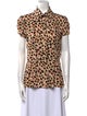 Diane von Furstenberg Silk Animal Print Button-Up Top
