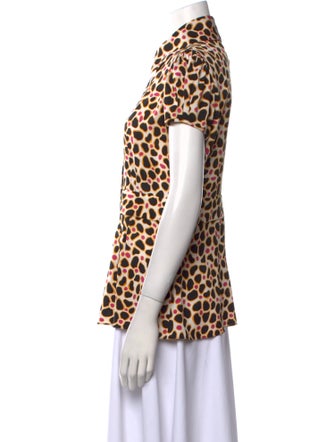 Diane von Furstenberg Silk Animal Print Button-Up Top
