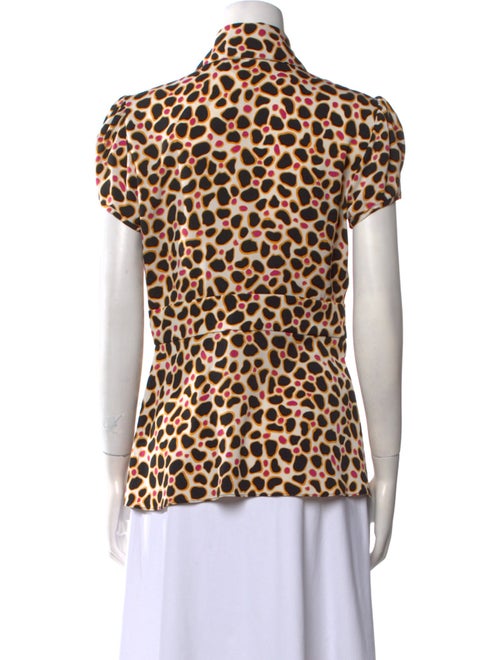 Diane von Furstenberg Silk Animal Print Button-Up Top