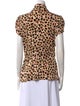 Diane von Furstenberg Silk Animal Print Button-Up Top