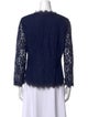 Diane von Furstenberg Lace Pattern V-Neck Blouse