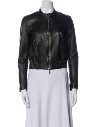 Diane von Furstenberg Lamb Leather Biker Jacket